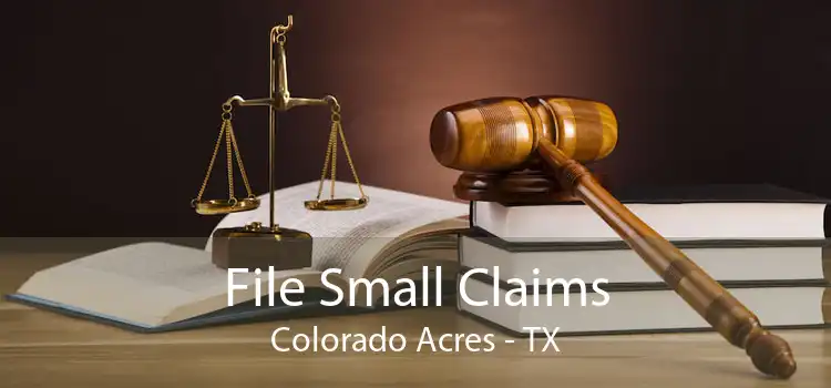 File Small Claims Colorado Acres - TX